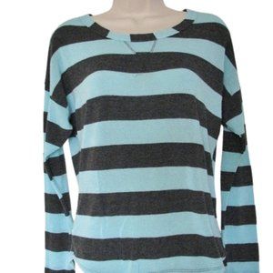 Needle & Thread Anthropologie Sweater Blue and Gray Stripe Women's Small